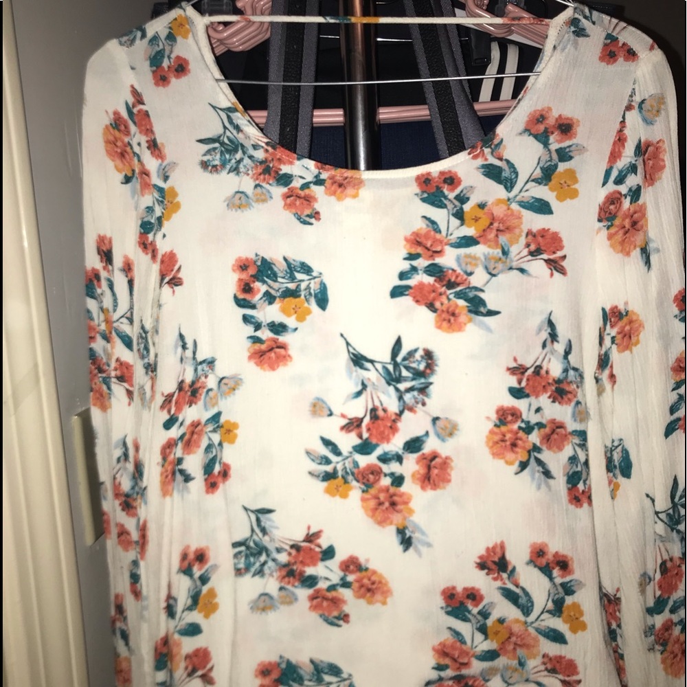 Long sleeve flower theme shirt